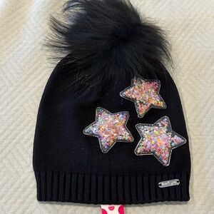 Black Star Pom-Pom Kids Hat